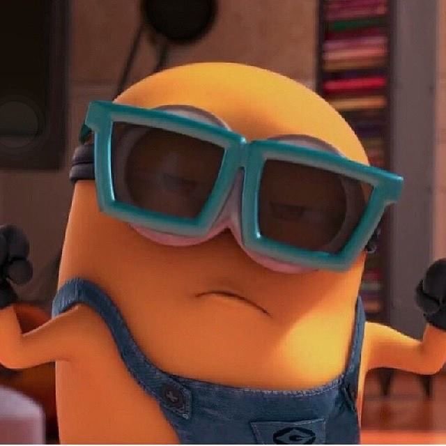 cute minion with blue sunglasses